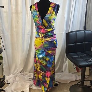 Vibrant Multicolor Sleeveless Maxi Dress